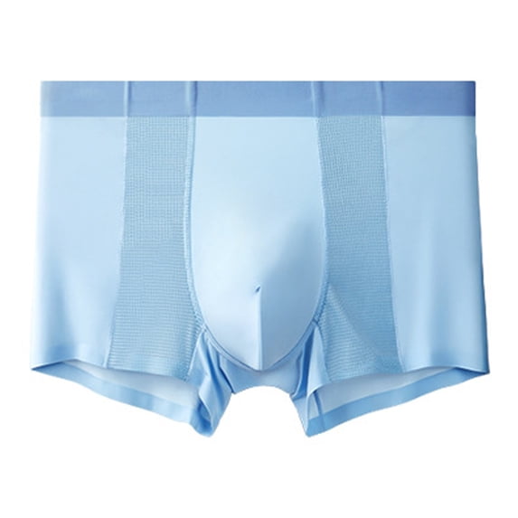 ZQUUVOU Men's Boxer Briefs Solid Breathable Pouch Underwear (Light Blue,XL)
