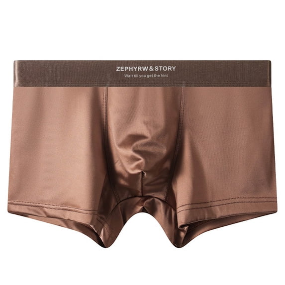 ZQUUVOU Men's Boxer Briefs Solid Color Breathable Close Fitting No Ride Up Underpants (Brown,2XL)