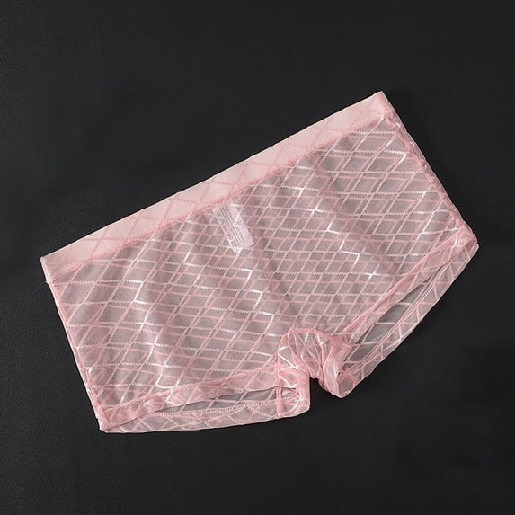 ZQUUVOU Men's Boxer Briefs Solid Color Breathable Elastic Waist Casual Underpants (Pink,XL)