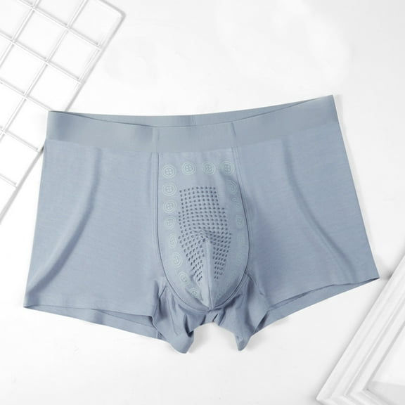 ZQUUVOU Men's Boxer Briefs Solid Cotton Blend Breathable Support Pouch (Gray,3XL)