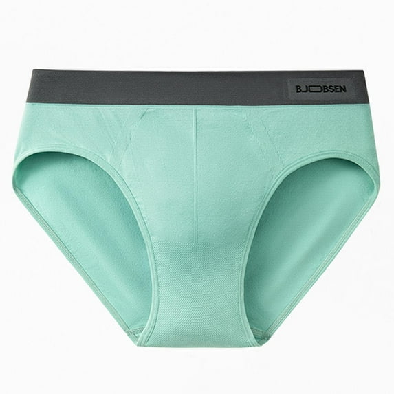 ZQUUVOU Men's Briefs Cotton Breathable Close Loose Underwear (Green,XL)