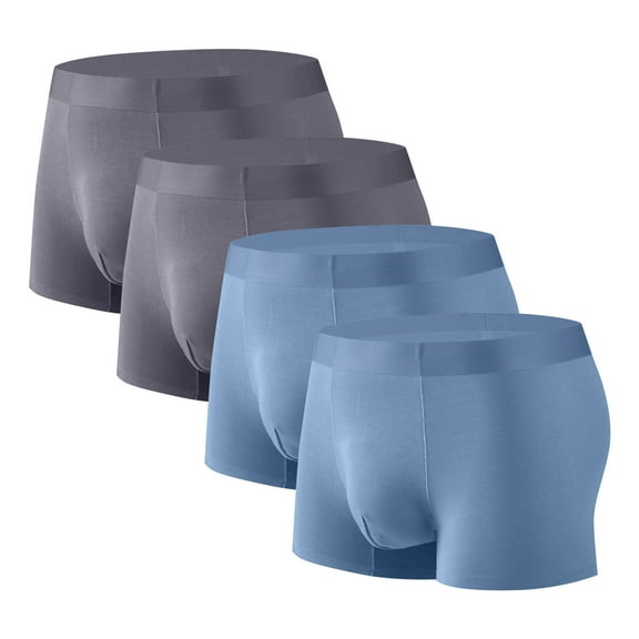 ZQUUVOU Men's Briefs Loose Cotton Blend Breathable Elastic Underwear 4 Pack (Khaki,L)