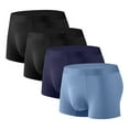 thumbnail image 1 of ZQUUVOU Men's Briefs Loose Cotton Blend Breathable Elastic Underwear 4 Pack (Light Blue,3XL), 1 of 2