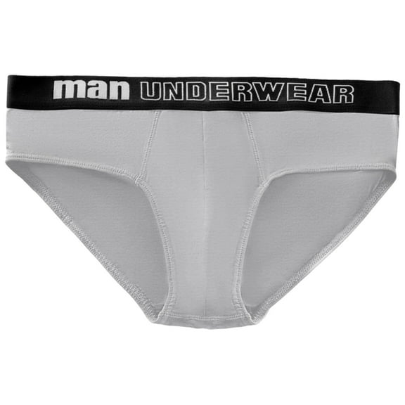 ZQUUVOU Men's Briefs Middle Waist Solid Elastic Color Breathable Underwear (Gray,M)