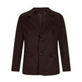 thumbnail image 1 of ZQUUVOU Men's Business Casual Balzer Notch Lapel Button Front Solid Color Long Sleeve Suit Jacket with Pockets Coffee, 1 of 4