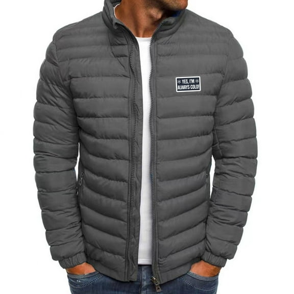 ZQUUVOU Men's Coat Stand Collar Solid Color Long Sleeved Pocket Hooded Casual Jacket (Dark Gray,2XL)