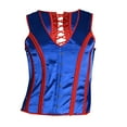 thumbnail image 1 of ZQUUVOU Men's Corset Vest Wasit Trainer Printed Medieval Vintage Dress Waistcoat Lace Up Bones Formal Tops Wedding Stage Blue A, 1 of 9