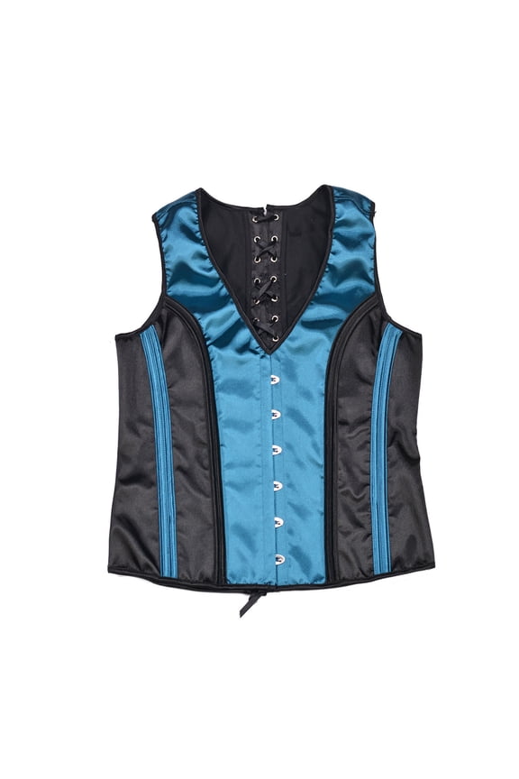 Men's Corset Vest Wasit Trainer Printed Medieval Vintage Dress Waistcoat Lace Up Bones Formal Tops Wedding Stage Blue B