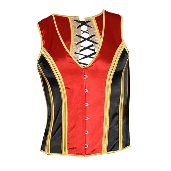 ZQUUVOU Men's Corset Vest Wasit Trainer Printed Medieval Vintage Dress Waistcoat Lace Up Bones Formal Tops Wedding Stage Red B