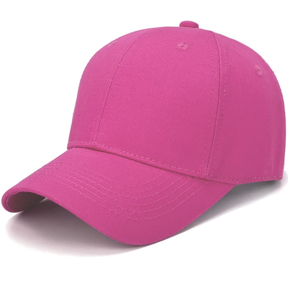 ZQUUVOU Men's Cotton Baseball Cap Classic Solid Color Basic Structured Dad Hat Sun Protection Everyday Wear Hot Pink