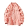 thumbnail image 1 of ZQUUVOU Men's Fall Jean Jacket Plain Denim Jacket Classic Collar Button Down Front with Pockets Long Sleeve Casual Coat Pink, 1 of 4