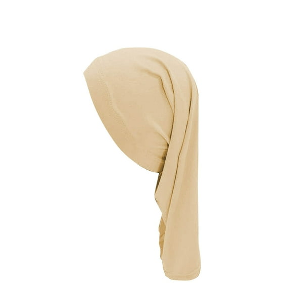 ZQUUVOU Men's Dreadlock Headwrap Stretchable Solid Color Street Hair Protection Silky Sweat Wicking Beanie Head Wrap Beige