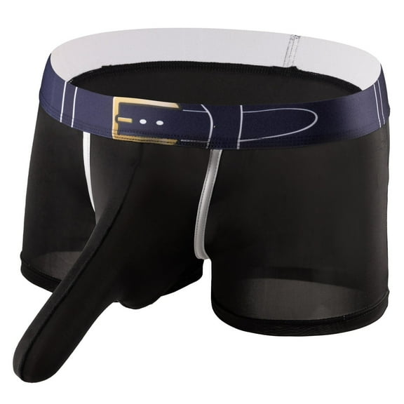 ZQUUVOU Men's Dual Pouch Boxer Briefs Breathable Shaped Underwear (Black,M)