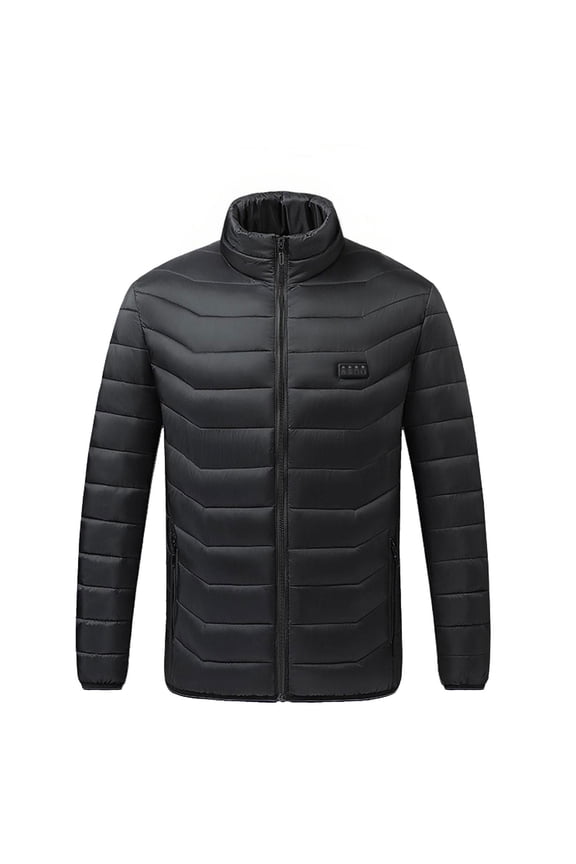 Men's Heated Jacket USB Constant Temperature Heated Windproof Plus Size Coat for Men Women Winter 21 Heated Jacket Coat Black