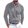 thumbnail image 1 of ZQUUVOU Men's Henley Shirts Ribbed Knit Long Sleeve Pullover Half Button Collar Loose Tops for Casual Office Gray, 1 of 7