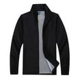 thumbnail image 1 of ZQUUVOU Men's Jacket Solid Color Mesh Sports Zipper Long Sleeve Outwear (Black,L), 1 of 4