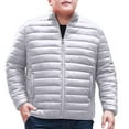 thumbnail image 1 of ZQUUVOU Men's Lightweight Down Jacket Winter Solid Color Stand Collar Down Fill Jacket Zip Front Cardigan Outerwear Gray, 1 of 8
