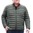 thumbnail image 1 of ZQUUVOU Men's Lightweight Down Jacket Winter Solid Color Stand Collar Down Fill Jacket Zip Front Cardigan Outerwear Olive Green, 1 of 9