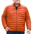 thumbnail image 1 of ZQUUVOU Men's Lightweight Down Jacket Winter Solid Color Stand Collar Down Fill Jacket Zip Front Cardigan Outerwear Orange, 1 of 9