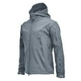 thumbnail image 1 of ZQUUVOU Men's Lightweight Waterproof Fleece Hoodie Jacket Gentleman Softshell Casual Outdoor Coat Shirt Gray, 1 of 2