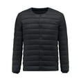 thumbnail image 1 of ZQUUVOU Men's Lighweight Down Jacket Fall Winter Crew Neck Button Down Warm Padded Puffer Jacket Packable Quilted Outerwear Black, 1 of 7