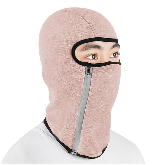 ZQUUVOU Men's Motorcycle Face Mask Winter Balaclava Fleece Thermal Full Face Mask Windproof Outdoor Protection Skiing Face Mask Pink