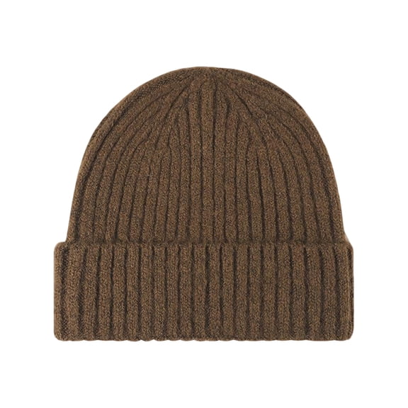 ZQUUVOU Men's Outdoor Thermal Skull Cap Thick Knit Beanie Ear Protection No Brim Cold Weather Ski Cap Headwear Coffee C