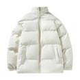thumbnail image 1 of ZQUUVOU Men's Padded Jacket Winter Solid Color Fashion Stand Collar Down Jacket Zip Front Cardigan with Pockets Khaki, 1 of 4