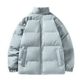 thumbnail image 1 of ZQUUVOU Men's Padded Jacket Winter Solid Color Fashion Stand Collar Down Jacket Zip Front Cardigan with Pockets Light Blue, 1 of 4