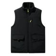 thumbnail image 1 of ZQUUVOU Men's Polar Fleece Vest Outdoor Casual Reversible Wear Plush Lined Windproof Thermal Jacket with Pocket Black, 1 of 5