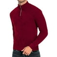 thumbnail image 1 of ZQUUVOU Men's Quarter Zip Pullover Fashion Casual Fall Winter Knit Tops Long Sleeve Comfortable Sport Sweater Burgundy, 1 of 5