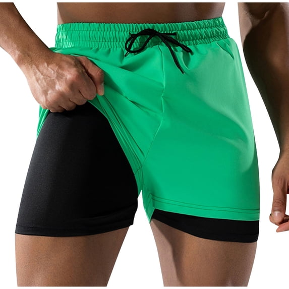 ZQUUVOU Men's Quick Dry Swim Trunks Elastic Waisted Drawstring Loose Fit Beach Shorts Bathing Suits Swim Shorts Green