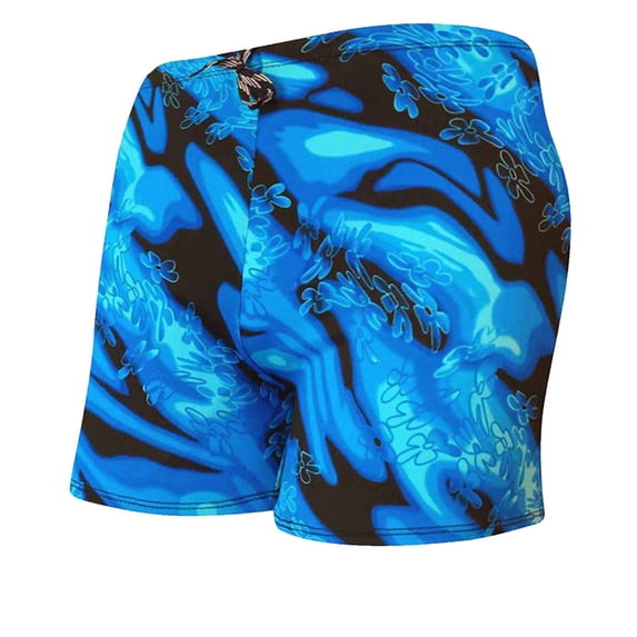 ZQUUVOU Men's Quick Dry Swim Trunks Low Rise Flat Front Double Layer Beach Boardshorts Above Knee Swimwear Bathing Suits Blue