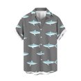 thumbnail image 1 of ZQUUVOU Men's Shirt Short Sleeve Vintage Cuba Beach Summer Button Shirt (Gray,4XL), 1 of 7