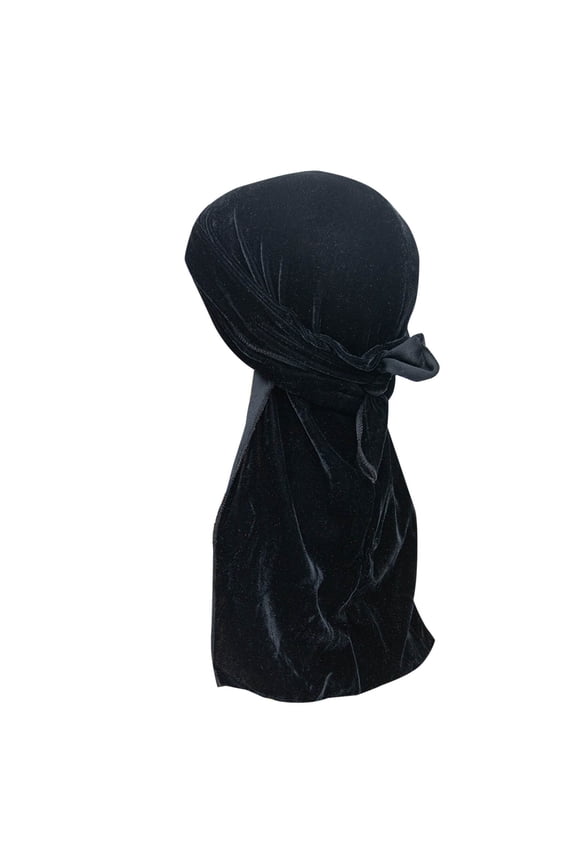 Men's Silk Durag Pirate Cap Long Tail Headwraps for Men Women Silky Durag Hair Scarf Hip Hop Rapper Black A