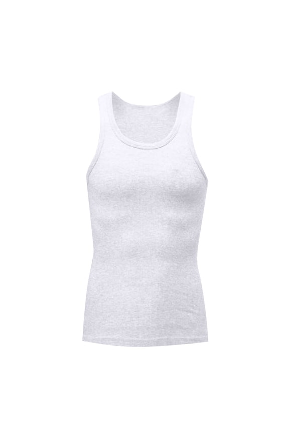 Men's Solid Color Tank Top Crew Neck Ultra Thin Quick Dry for Gym Workout Bodybuilding Sports Activities White