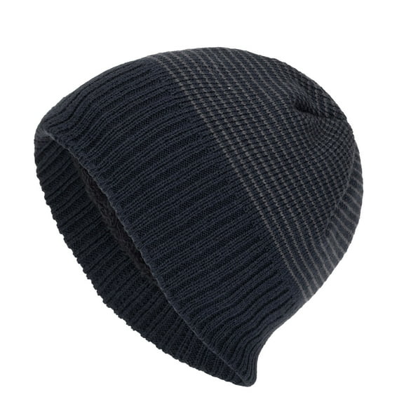 ZQUUVOU Men's Striped Slouch Beanie Winter Fall Warm Skull Cap Hat Oversize Beanie Knit Crochet Cap for Cold Weather Navy A