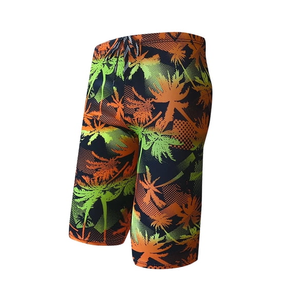 ZQUUVOU Men's Swim Trunks 5 Inch Smmer Beach Print Shorts Drawstring Elastic Waist Quick Dry Mesh Liner Breathable Swim Shorts Orange