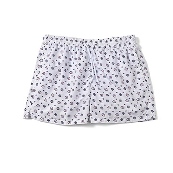 ZQUUVOU Men's Swim Trunks 5 Inch Summer Beach Printed Shorts with Pockets Built In Liner Drawstring Quick Dry Swim Shorts White