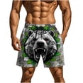 thumbnail image 1 of ZQUUVOU Men's Swim Trunks Funny Novelty Print Drawstring Elastic Waist Double Pockets 5 Inch Beach Shorts Beach Shorts Gray, 1 of 9