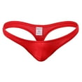 thumbnail image 1 of ZQUUVOU Men's T-Back Briefs Breathable Support Pouch Underwear (Red,2XL), 1 of 3