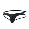 thumbnail image 1 of ZQUUVOU Men's T-Back Briefs Breathable Support Shaped Pouch Underwear (Black,S), 1 of 2