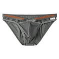 thumbnail image 1 of ZQUUVOU Men's T Back Briefs Casual Solid Color Waist Breathable Thong Briefs (Dark Gray,2XL), 1 of 2