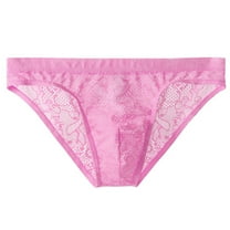 ZQUUVOU Men's T Back Briefs Casual Solid Low Waist Underwear (Pink,3XL)