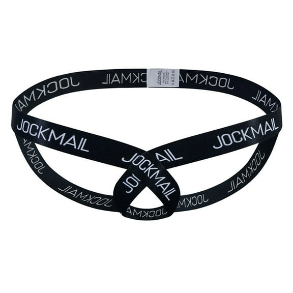 ZQUUVOU Men's T-Back Briefs Print Fitness Sport Breathable Underwear (Black,Free Size)