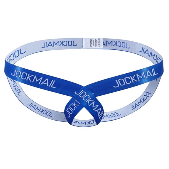 ZQUUVOU Men's T-Back Briefs Print Fitness Sport Breathable Underwear (Blue,Free Size)