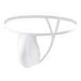 thumbnail image 1 of ZQUUVOU Men's T-Back Briefs Solid Color Block Elastic Waist Casual Underwear (White,M), 1 of 5