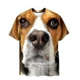 thumbnail image 1 of ZQUUVOU Men's T-Shirt 3D Printed Dog Casual Crew Neck Short Sleeved Shirt (I-Gold,L), 1 of 8