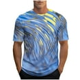thumbnail image 1 of ZQUUVOU Men's T-Shirt Casual Print Sportst Short Sleeve Crew Neck Blouses (Blue,2XL), 1 of 5