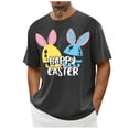 thumbnail image 1 of ZQUUVOU Men's T-Shirt Casual Short Sleeve Easter Printed Crew Neck Shirts (Gray,L), 1 of 4
